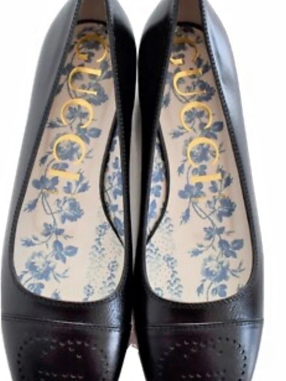 Gucci Perforated GG Leather Ballet Flats Black EU 39